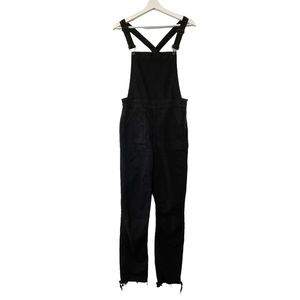 Madewell Straight Leg Overall Jeans Black Women’s Size Medium Pockets Zipper
